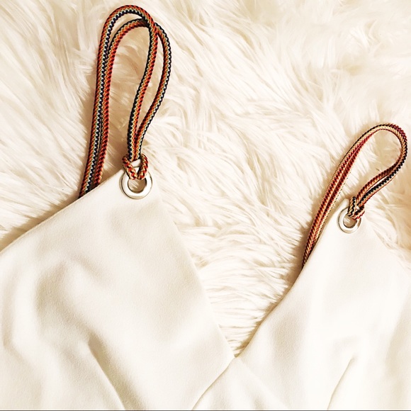 NWT ZARA WHITE DRESS WITH RAINBOW ROPE STRAPS - Picture 7 of 8